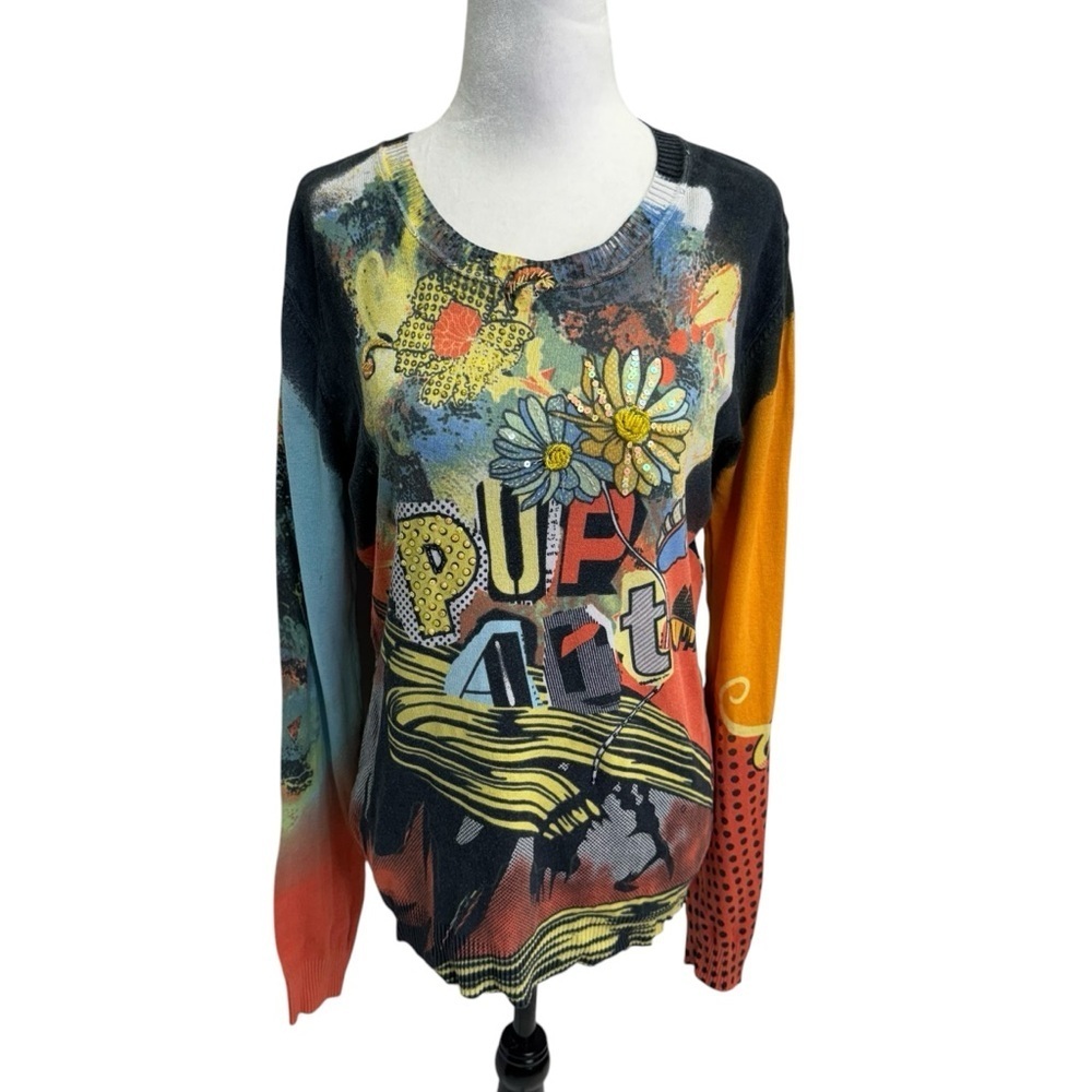 Magnolia Pop Art Multi-Colour Round Neck Long Sleeve Sweater Size S